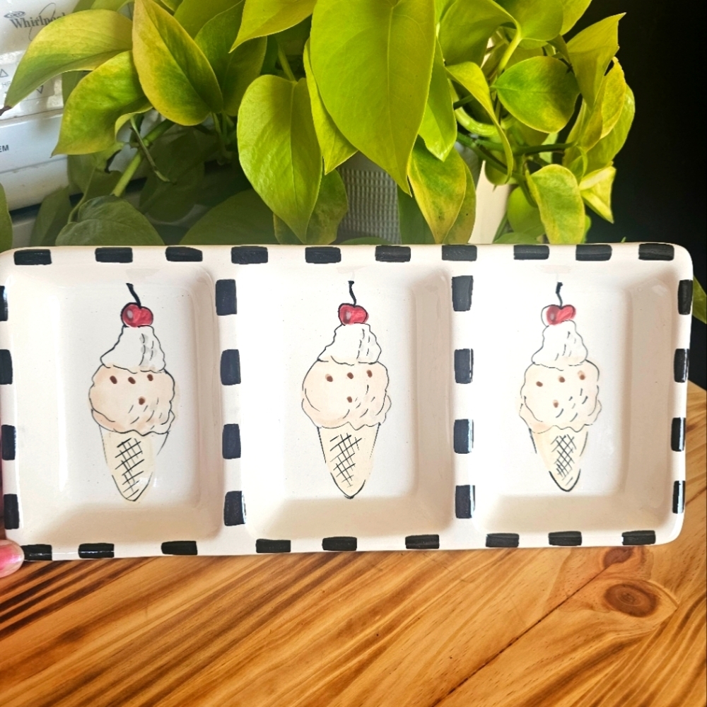 Vintage 3 Compartment Condiment Tray